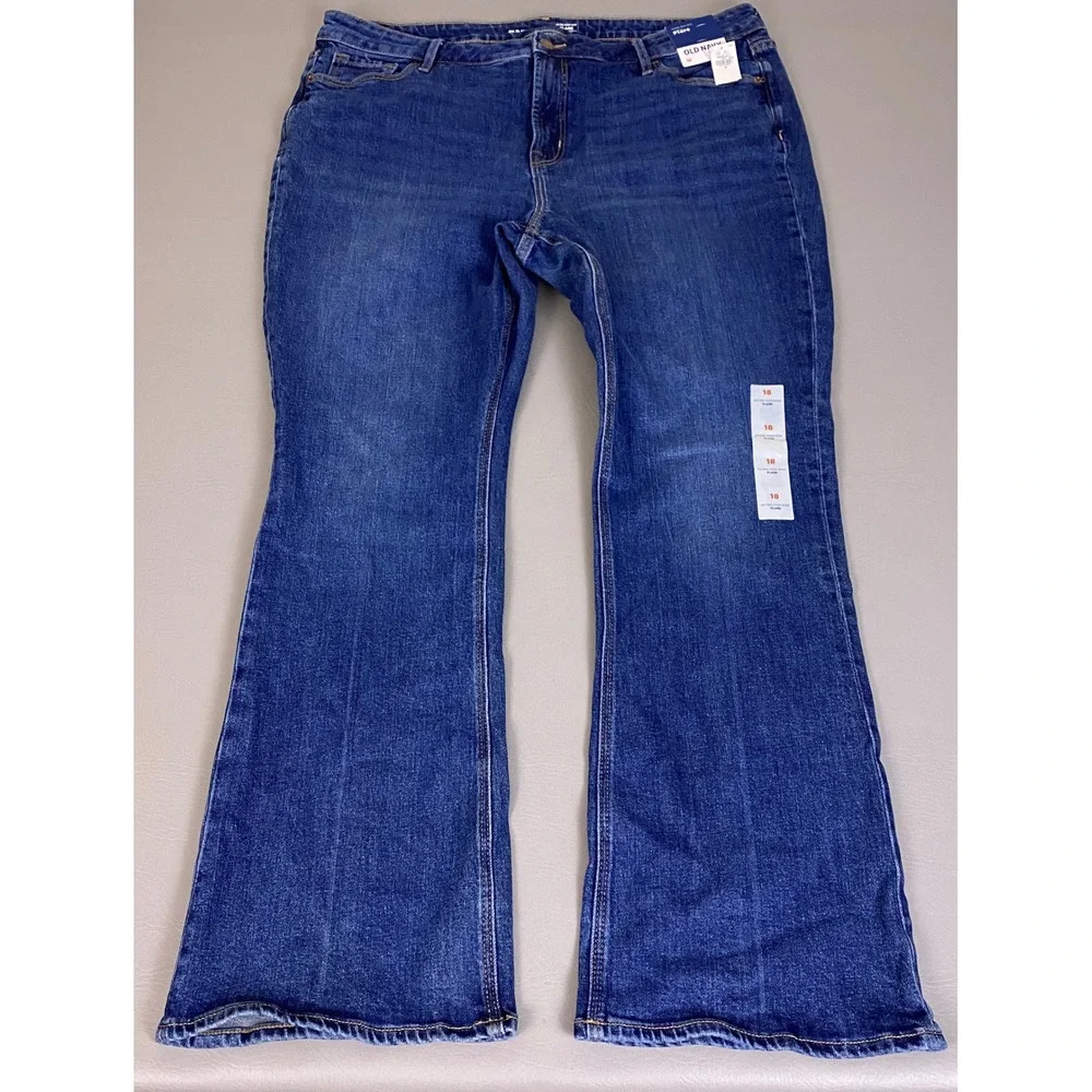 Old Navy Jeans Women's Size 18 Extra High-Rise Flare Dark Wash Blue New NWT